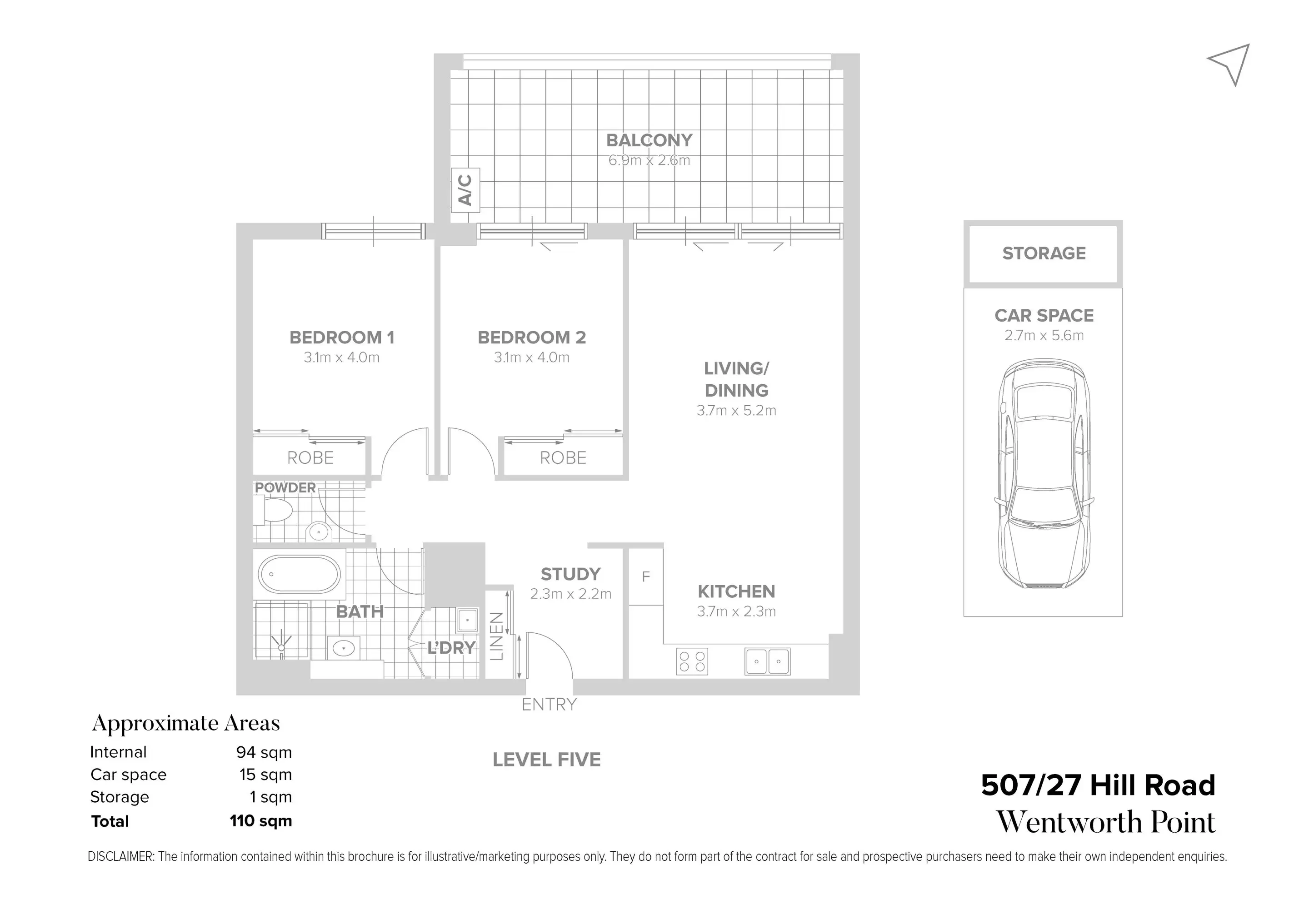 507/27 Hill Road, Wentworth Point Sold by Chidiac Realty - floorplan