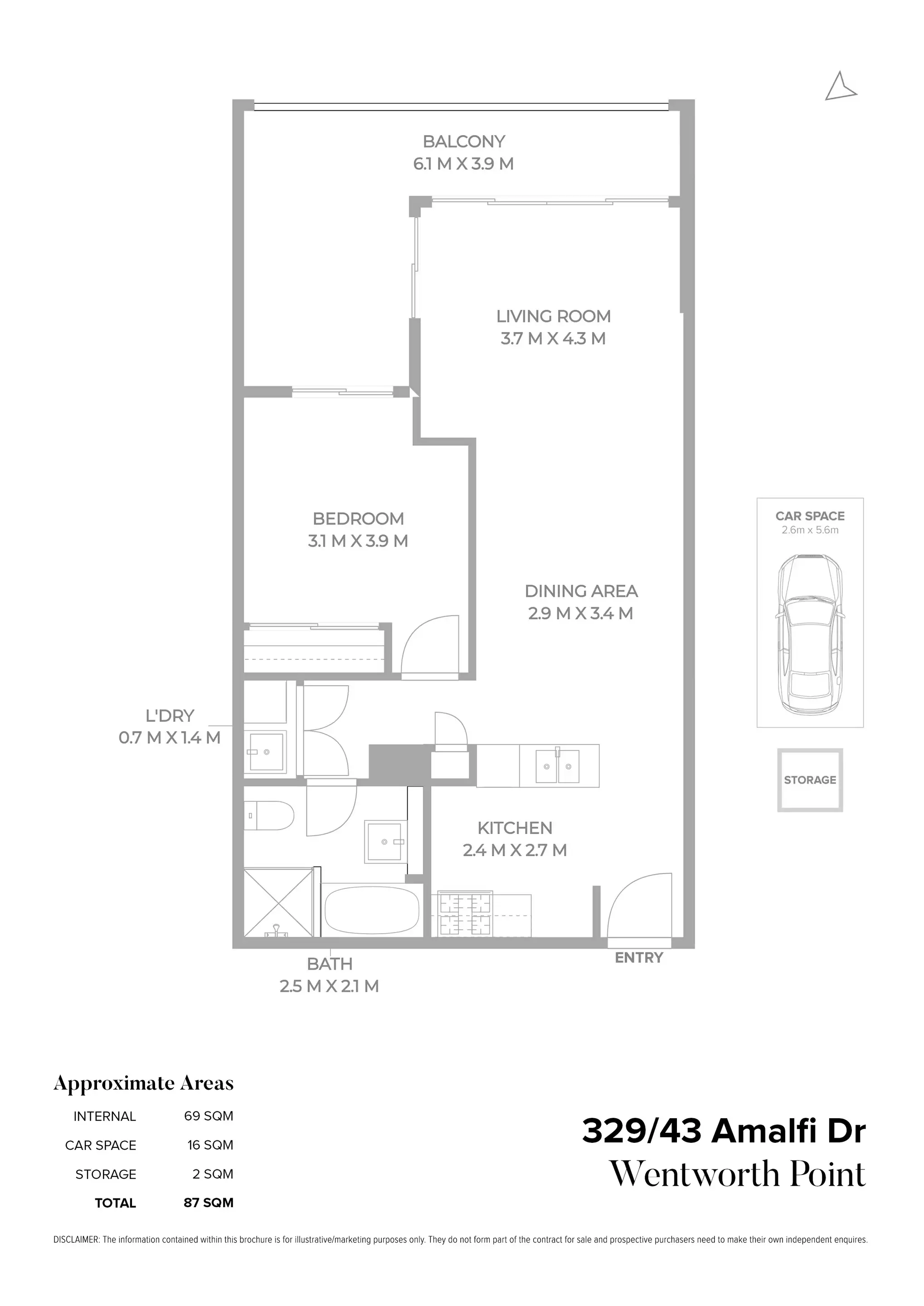 329/43 Amalfi Drive, Wentworth Point Sold by Chidiac Realty - floorplan
