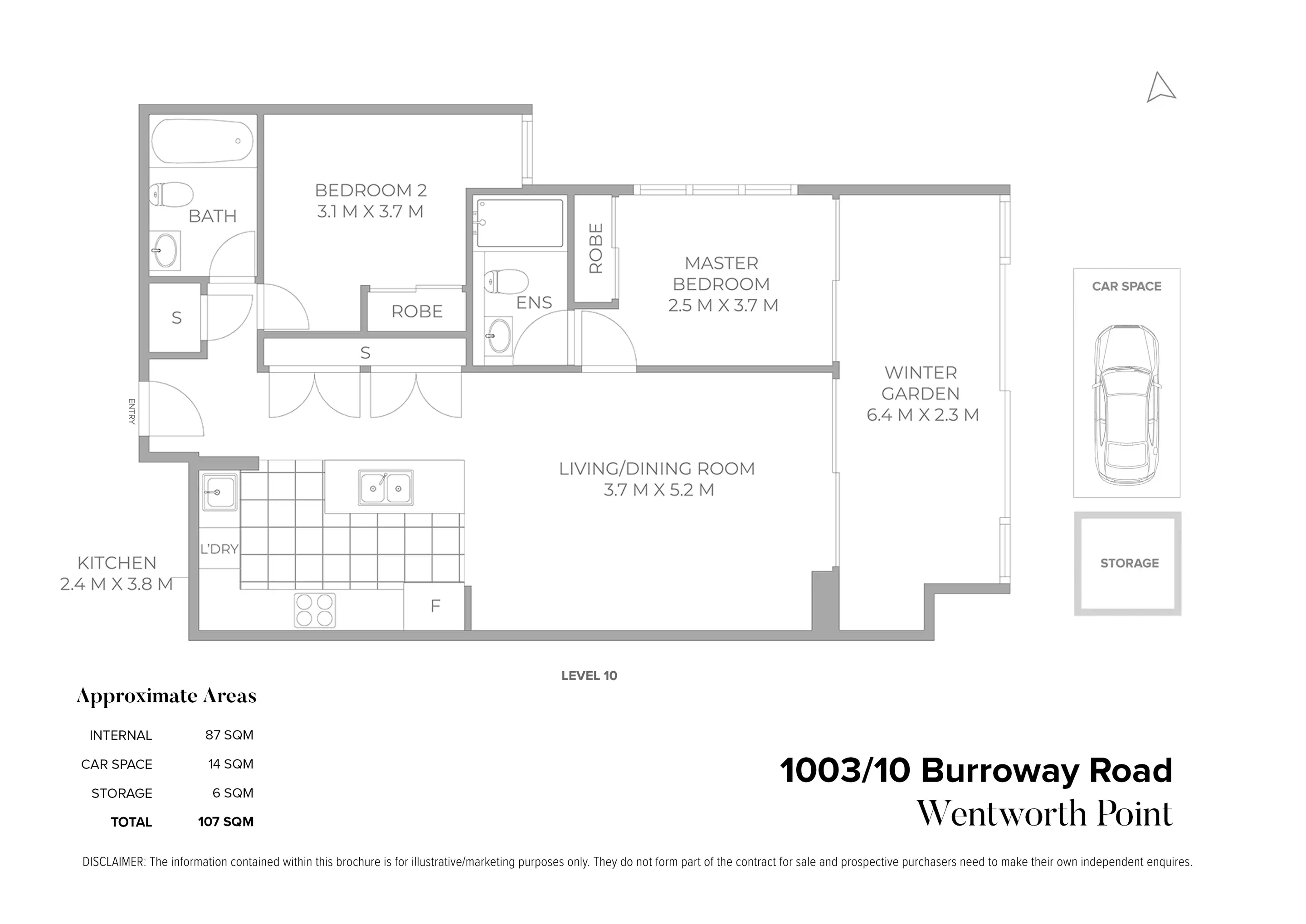 1003/10 Burroway Road, Wentworth Point Leased by Chidiac Realty - floorplan