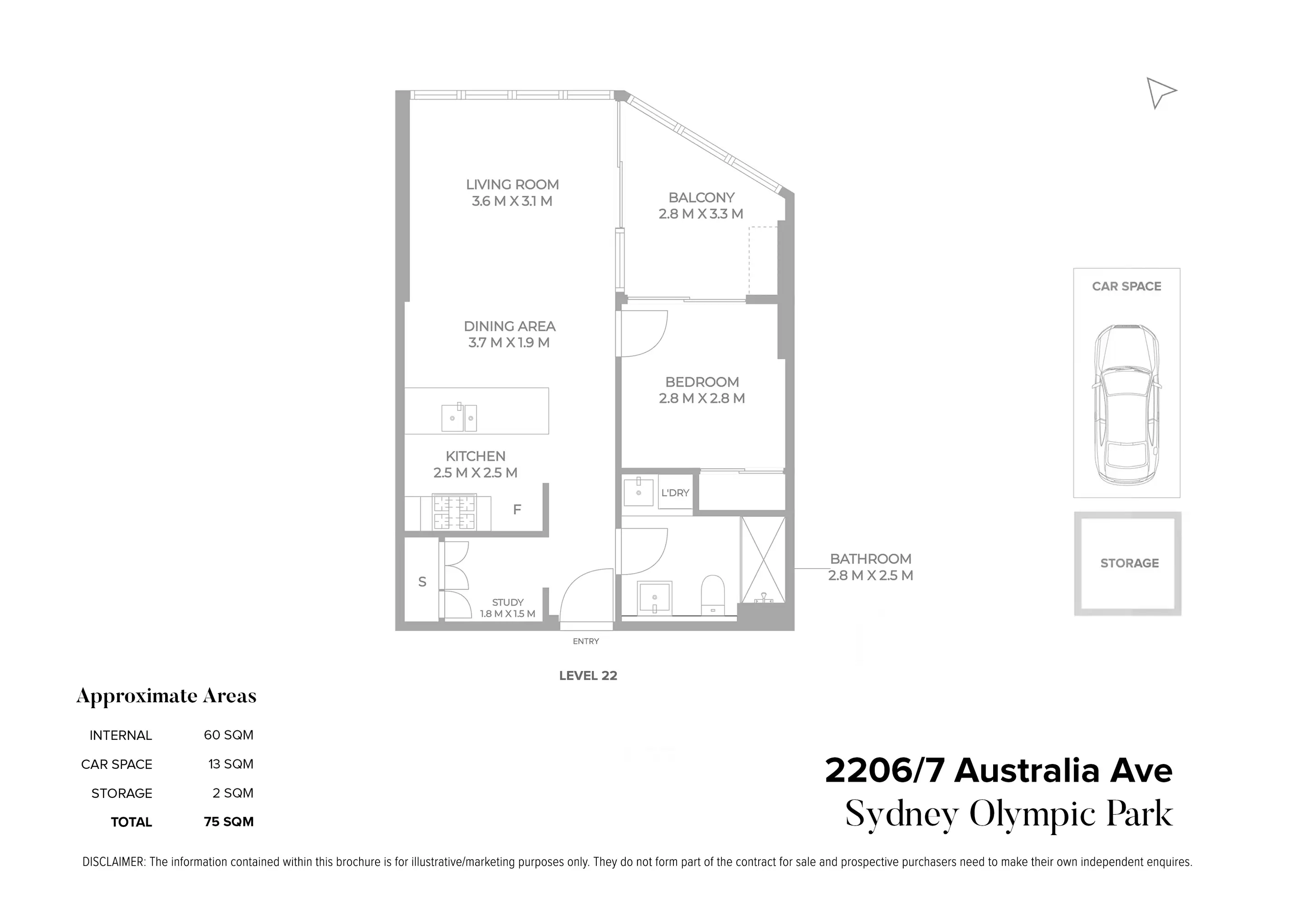 2206/7 Australia Avenue, Sydney Olympic Park Sold by Chidiac Realty - floorplan