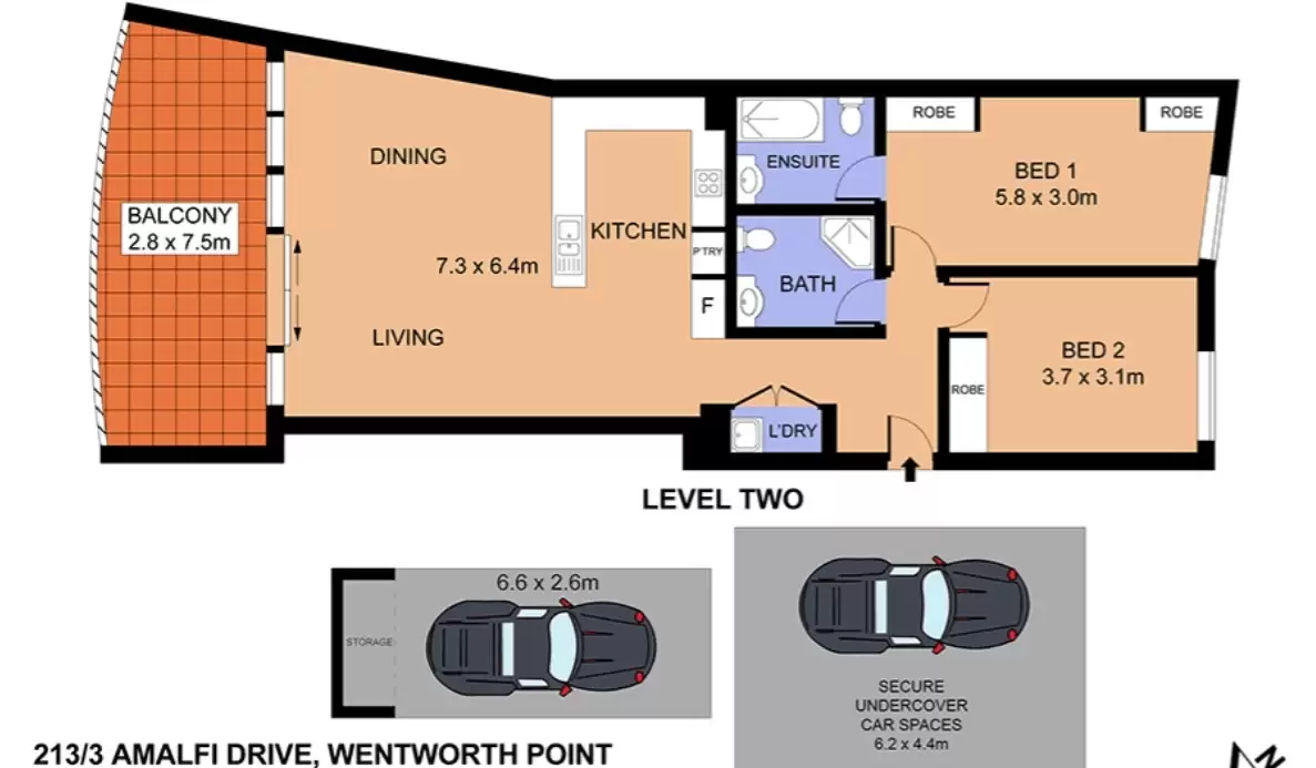 213/3 Amalfi Drive, Wentworth Point Leased by Chidiac Realty - floorplan