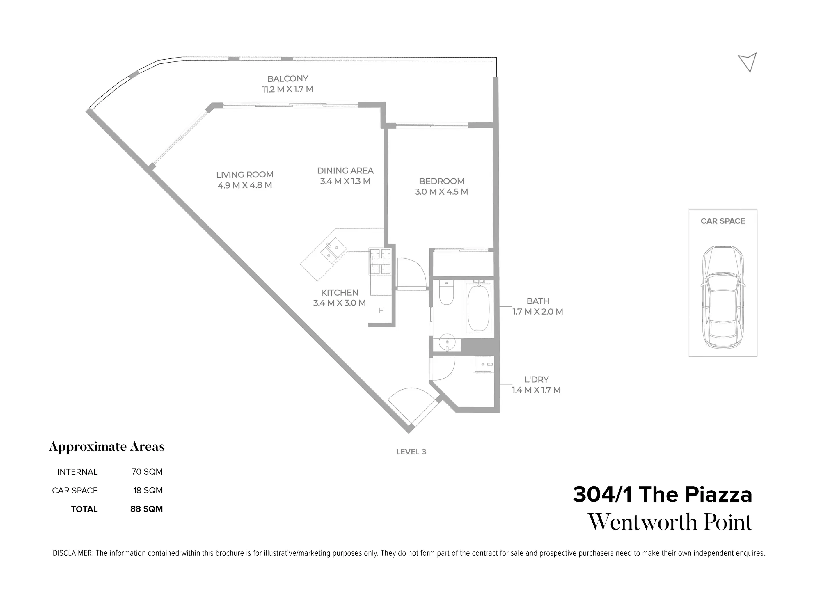 304/1 The Piazza, Wentworth Point Sold by Chidiac Realty - floorplan