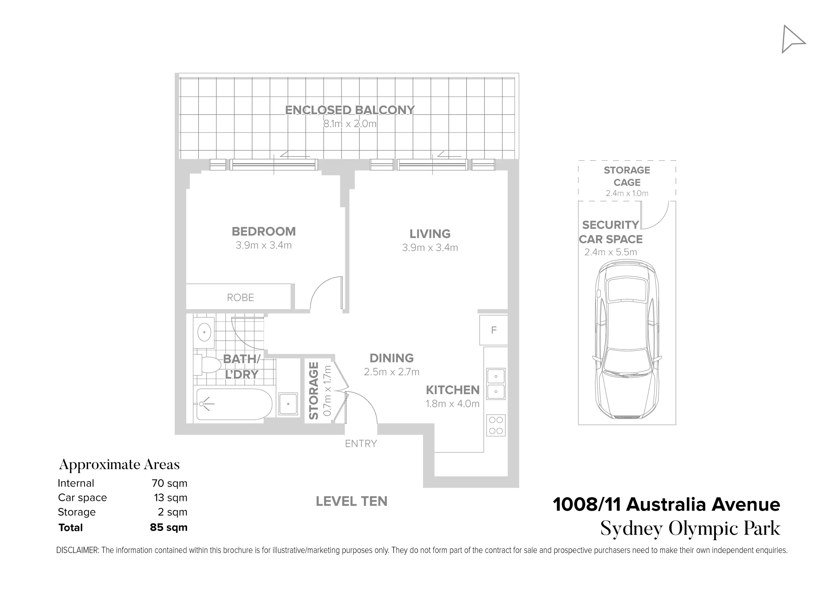 1008/11 Australia Avenue, Sydney Olympic Park Leased by Chidiac Realty - floorplan