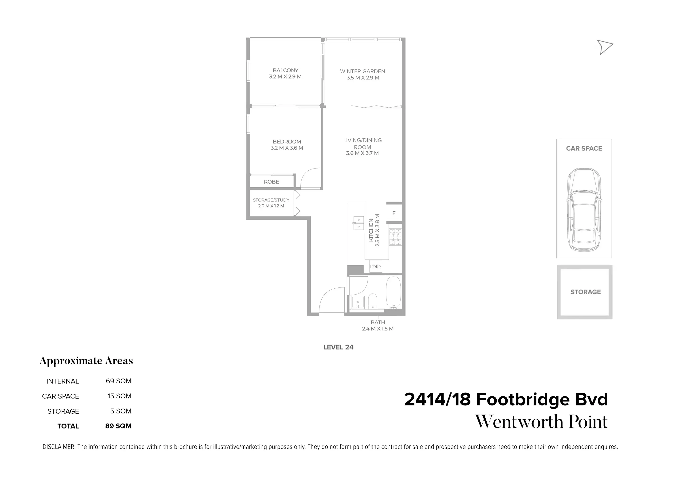 2414/18 Footbridge Boulevard, Wentworth Point Sold by Chidiac Realty - floorplan