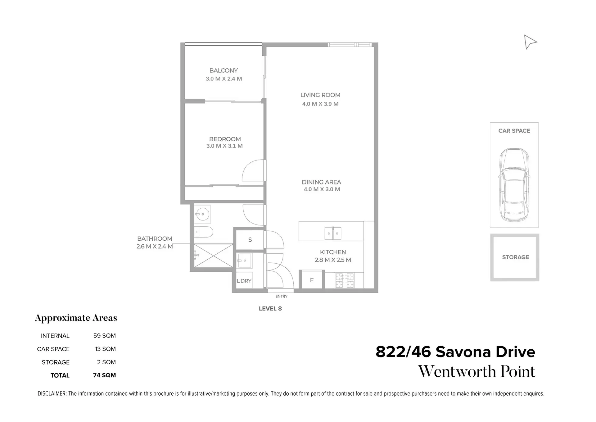 822/46 Savona Drive (Entry At 7 Verona Dr), Wentworth Point Sold by Chidiac Realty - floorplan