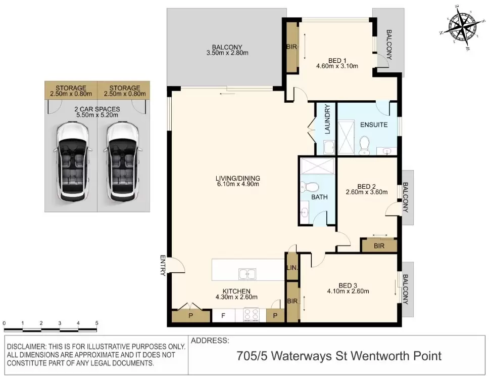 705/5 Waterways Street, Wentworth Point Leased by Chidiac Realty - floorplan