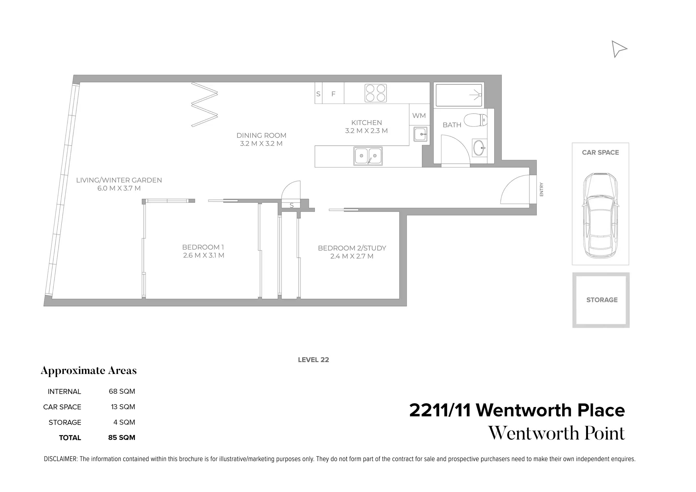 2211/11 Wentworth Place, Wentworth Point Sold by Chidiac Realty - floorplan