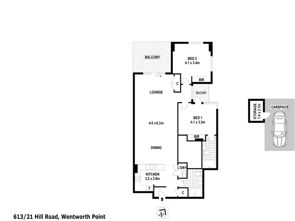 613/21 Hill Road, Wentworth Point Leased by Chidiac Realty - floorplan