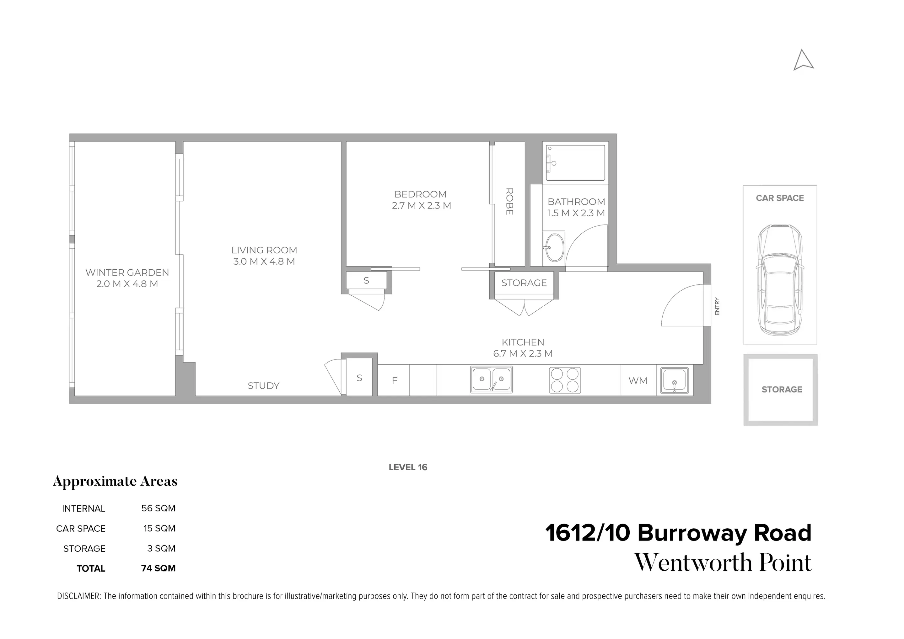 1612/10 Burroway Road, Wentworth Point Sold by Chidiac Realty - floorplan