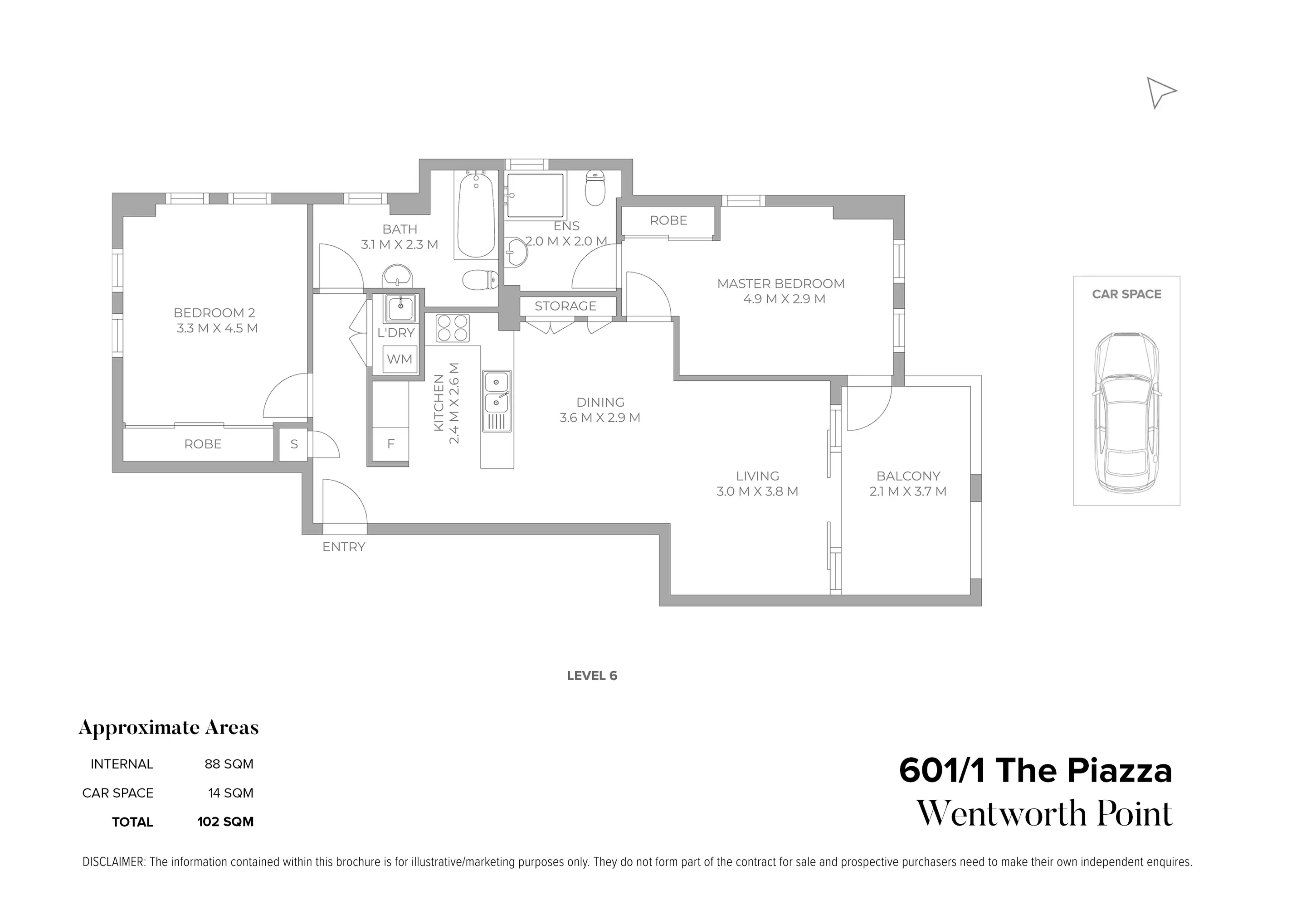 601/1 The Piazza, Wentworth Point Sold by Chidiac Realty - floorplan