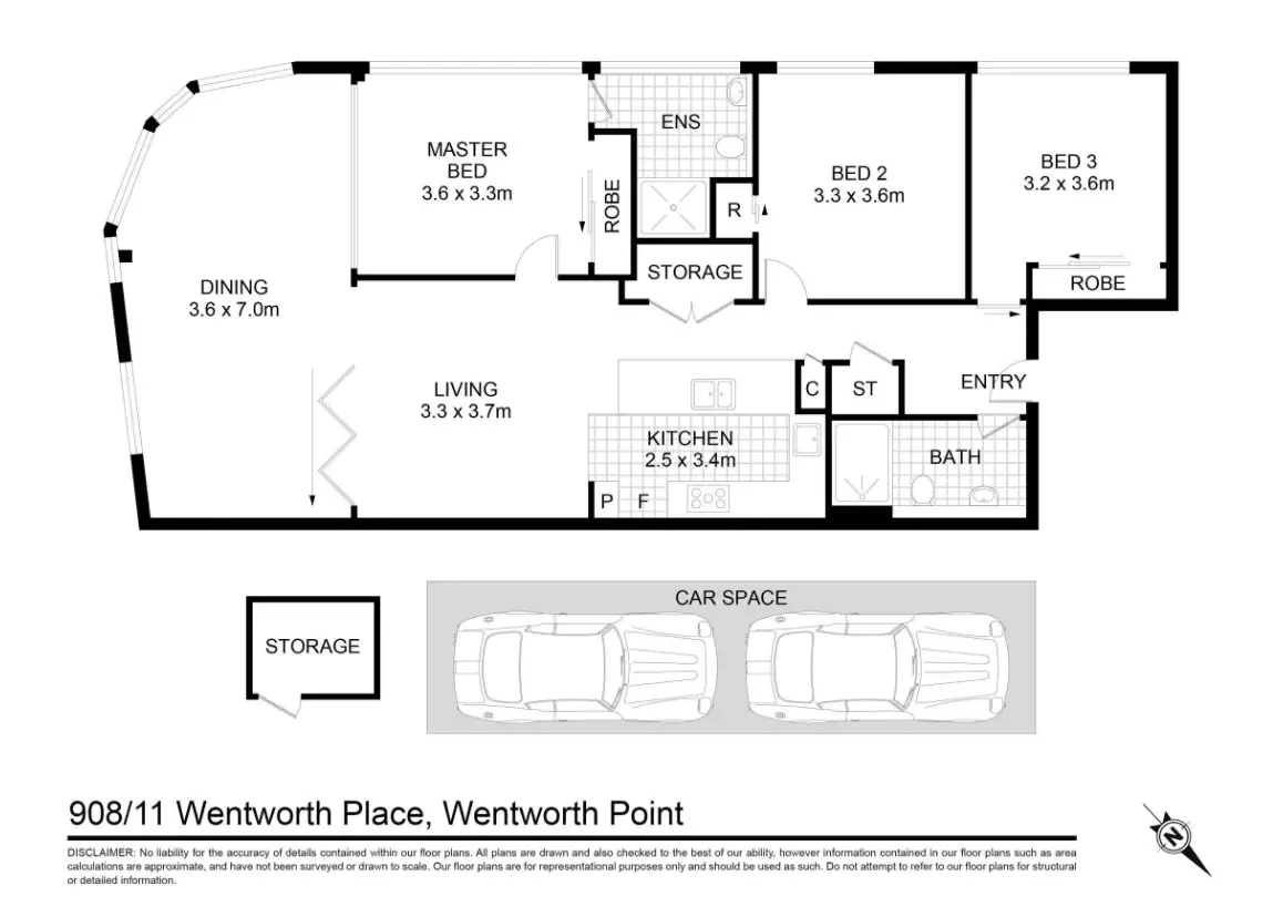 908/11 Wentworth Place, Wentworth Point Leased by Chidiac Realty - floorplan