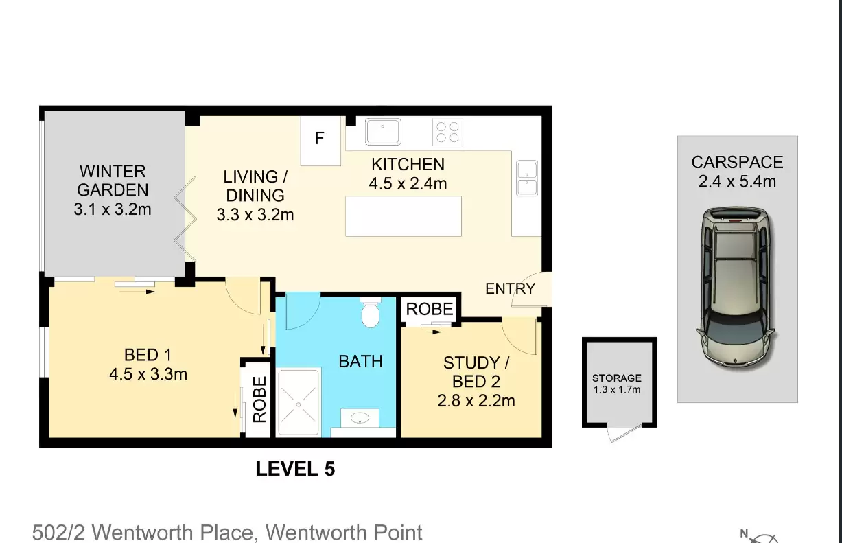 502/2 Wentworth Place, Wentworth Point Leased by Chidiac Realty - floorplan