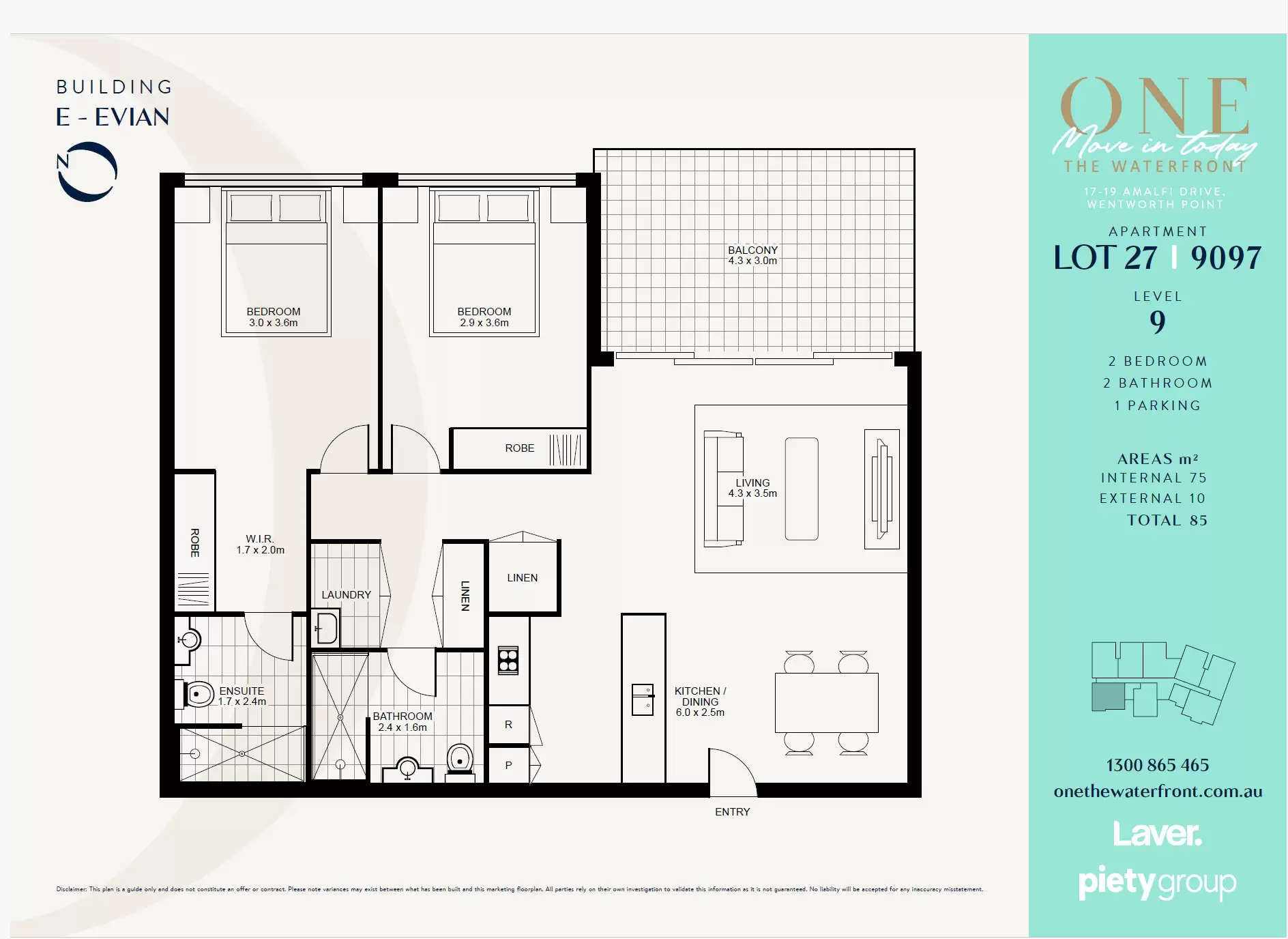 9097/5 Bennelong Parkway, Wentworth Point Leased by Chidiac Realty - floorplan