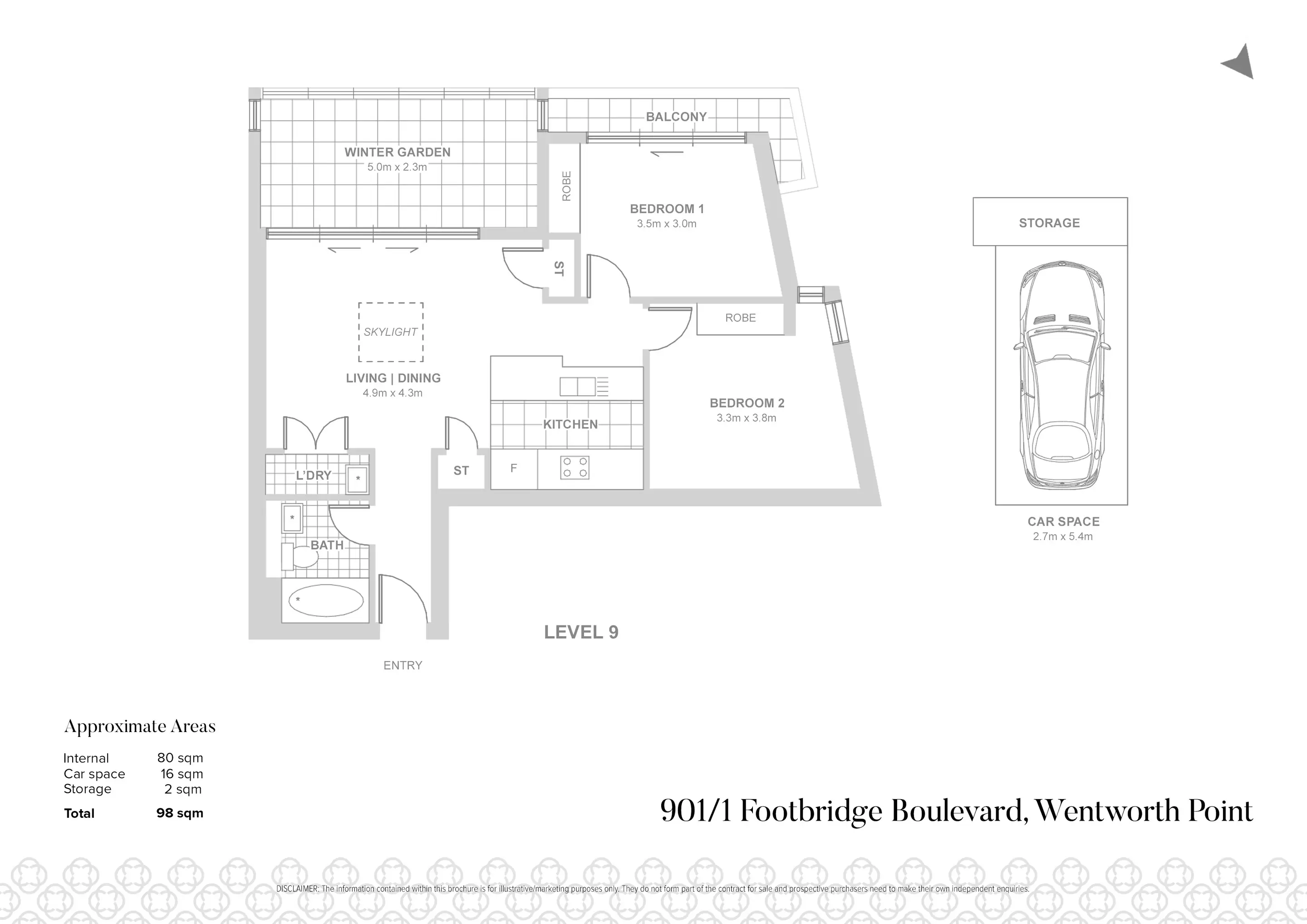 901/1 Footbridge Boulevard, Wentworth Point Leased by Chidiac Realty - floorplan