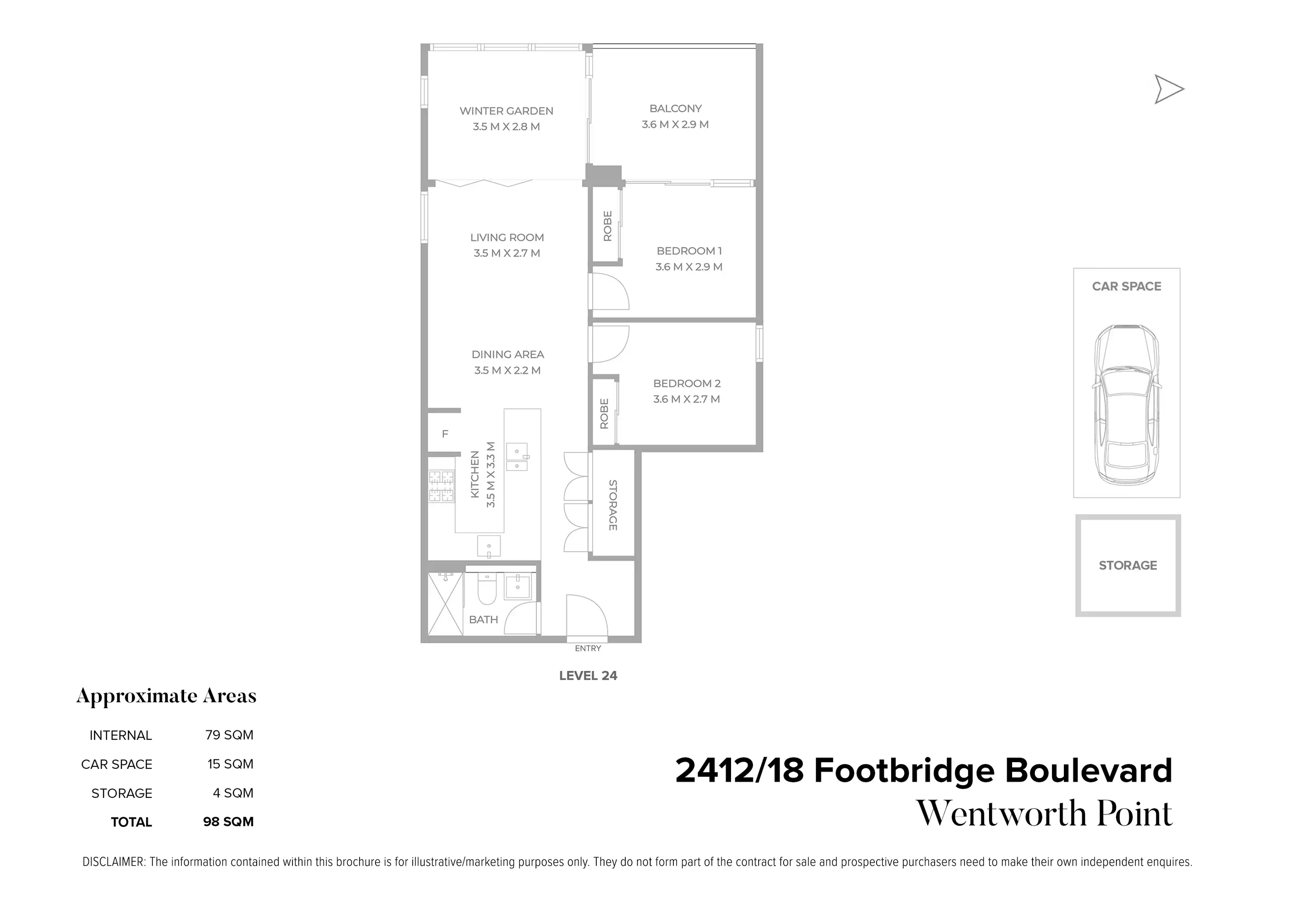 2412/18 Footbridge Boulevard, Wentworth Point Sold by Chidiac Realty - floorplan