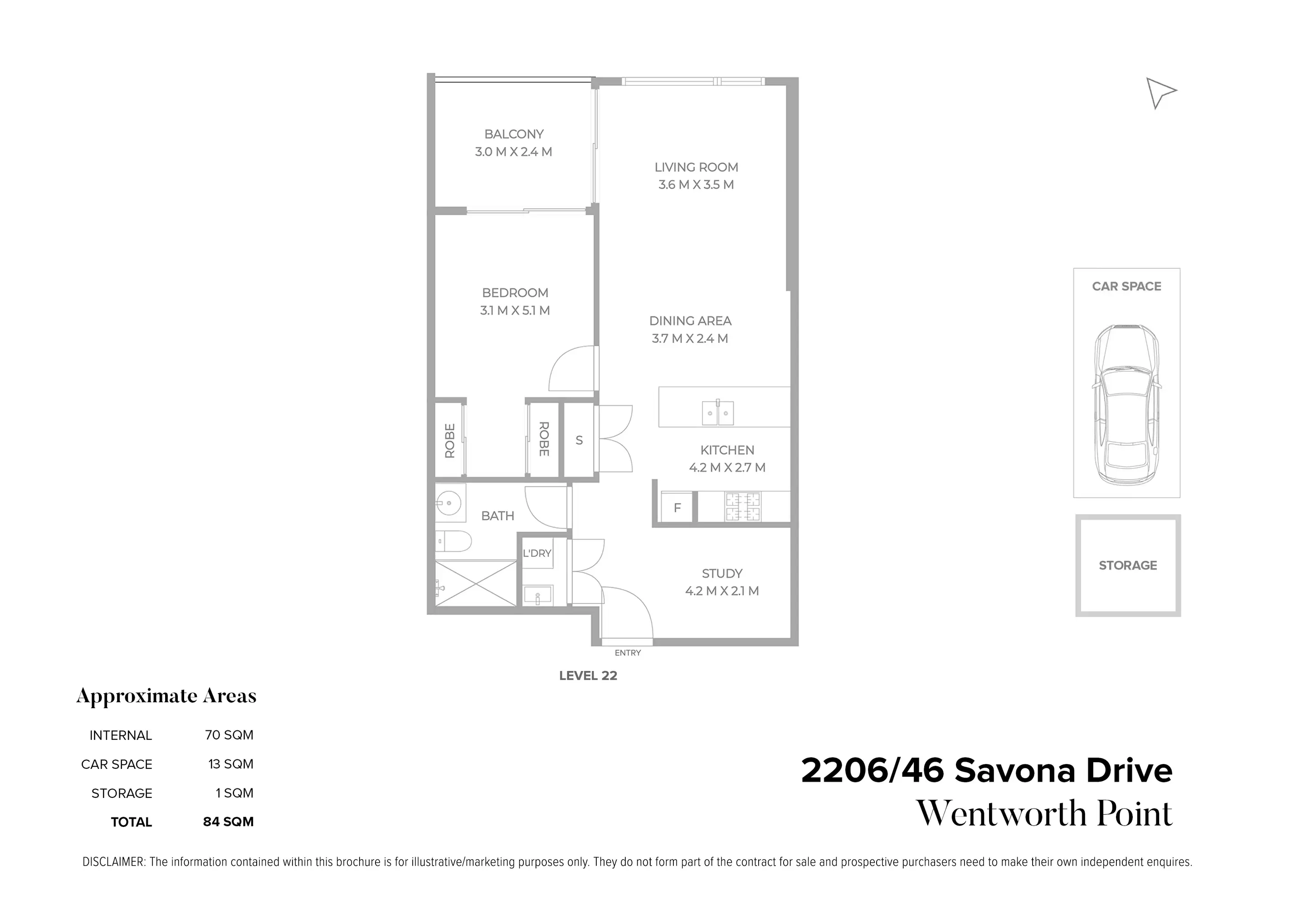 2206/46 Savona Drive, Wentworth Point Sold by Chidiac Realty - floorplan