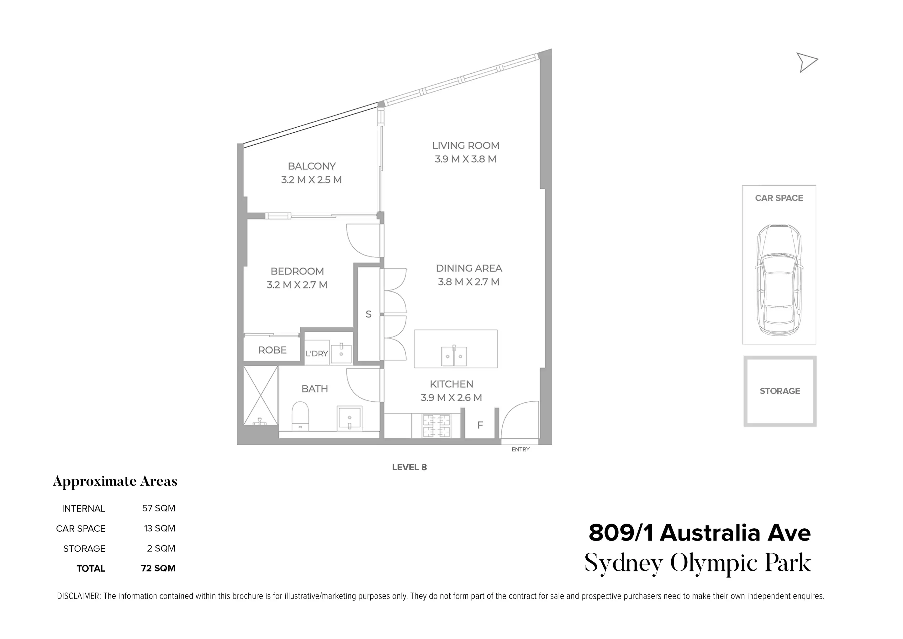 809/1 Australia Avenue, Sydney Olympic Park Sold by Chidiac Realty - floorplan