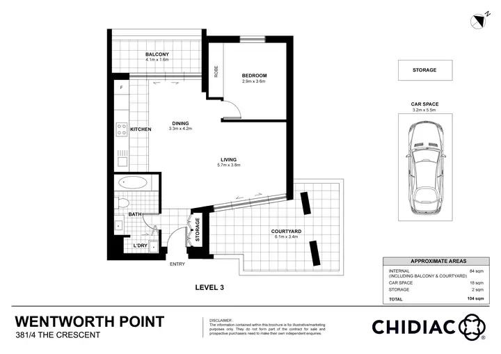 381/4 The Crescent, Wentworth Point Leased by Chidiac Realty - floorplan
