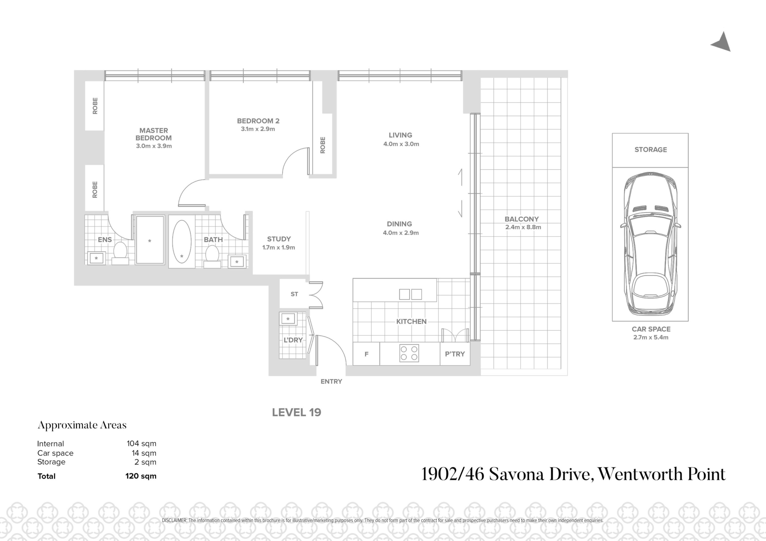 1902/46 Savona Drive, Wentworth Point Sold by Chidiac Realty - floorplan