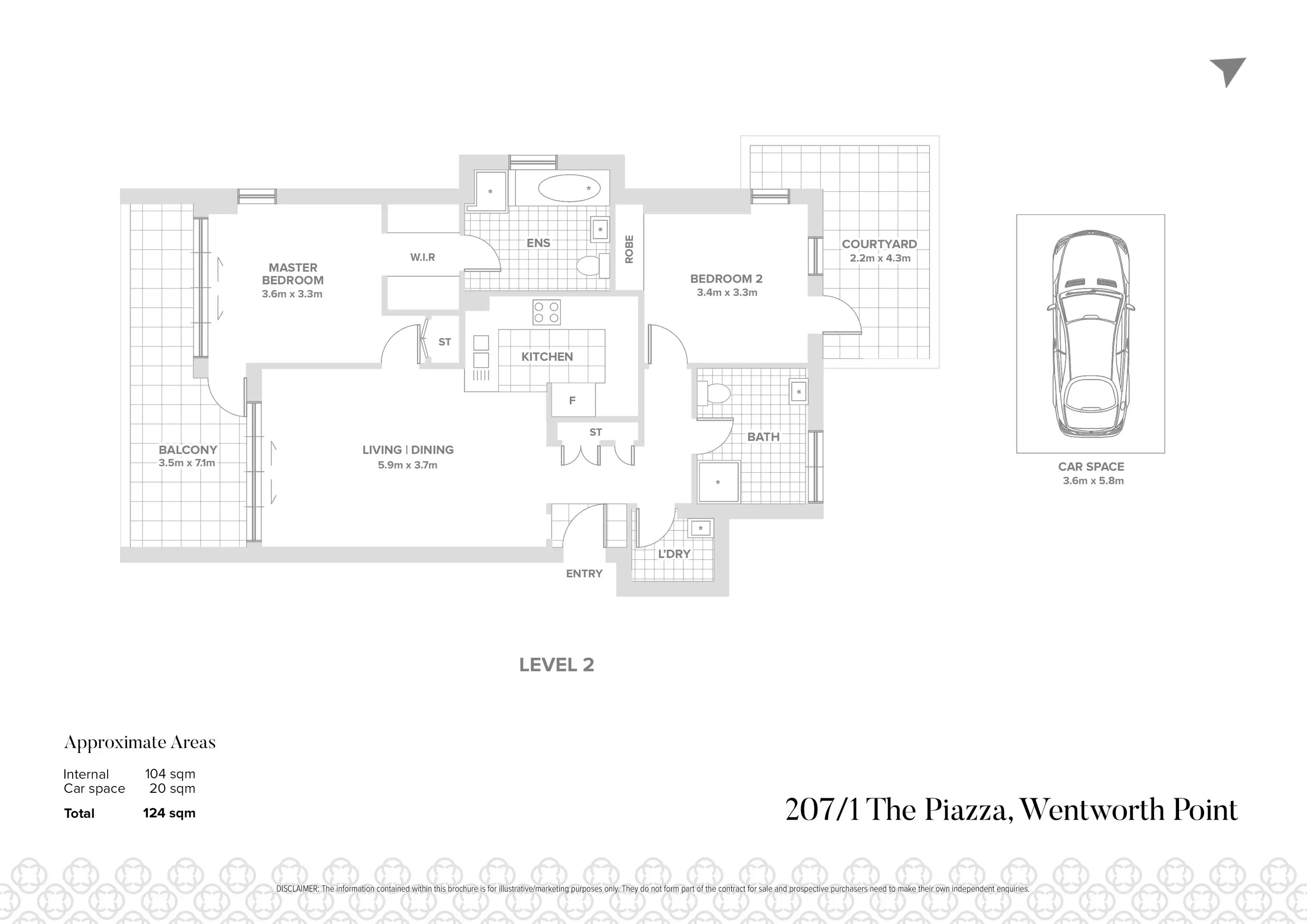 207/1 The Piazza, Wentworth Point Leased by Chidiac Realty - floorplan