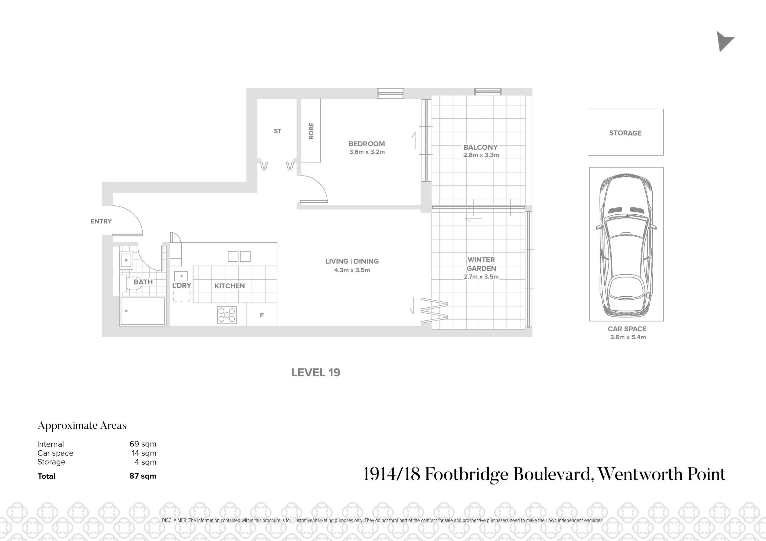 1914/18 Footbridge Boulevard, Wentworth Point Sold by Chidiac Realty - floorplan